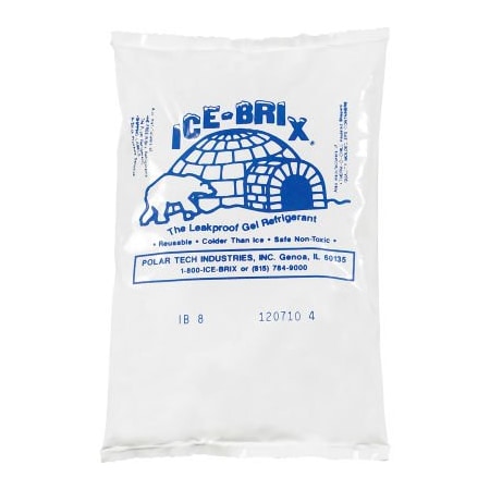 The Packaging Wholesalers Ice-Brix Cold Packs, 8 Oz., 6inL x 4inW x 3/4inH, White/Blue, 72/Pack IB8BPD